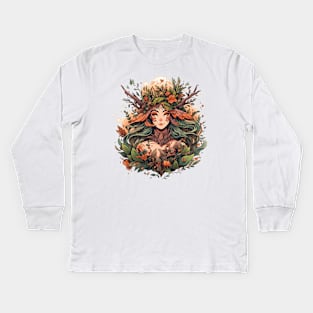 Forest Goddess Kids Long Sleeve T-Shirt